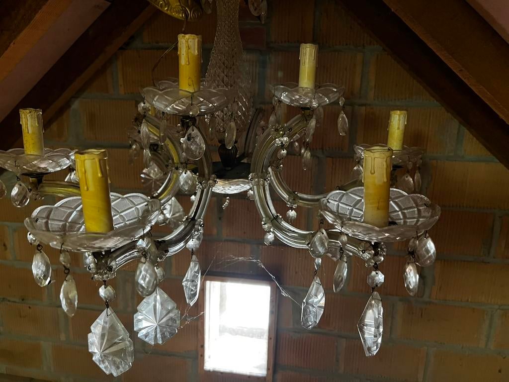 Vintage glazen kroonluchter, Antiek en Kunst, Ophalen