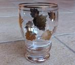 Oud glas wijnglas gouddecor gouden bladeren lijnen, Glas of Glazen, Gebruikt, Ophalen of Verzenden, Glas