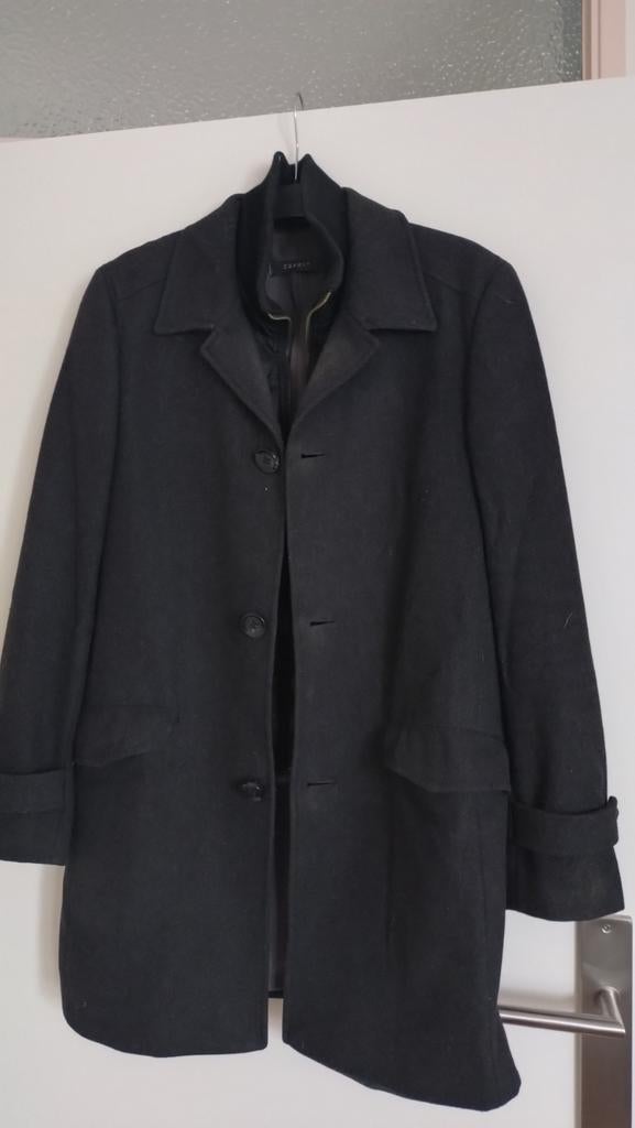 Esprit wollen half lang jas met uitneembare bodywarmer, Kleding | Heren, Jassen | Winter, Onbekend, Maat 48/50 (M), Zwart, Ophalen of Verzenden