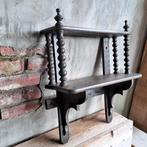 Brocante oud houten schap rek regaal 5 haakjes *Etage3*, Gebruikt, ., Ophalen of Verzenden, .