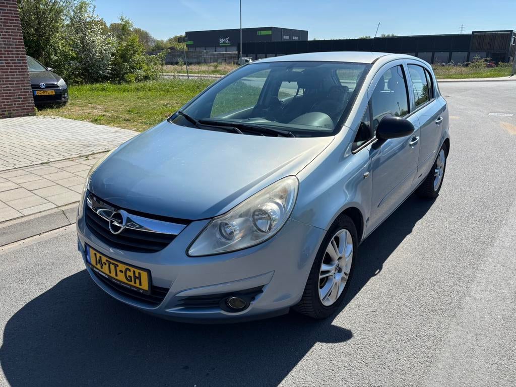 Opel Corsa 1.2 5D 2007 Blauw Airco!, Voorwielaandrijving, 4 cilinders, Blauw, 1229 cc