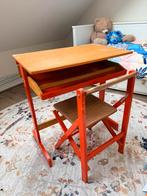 Vintage schoolbankje met stoel – jaren 60 – IP Brevetto, Ophalen, Gebruikt, Tafel(s) en Stoel(en)