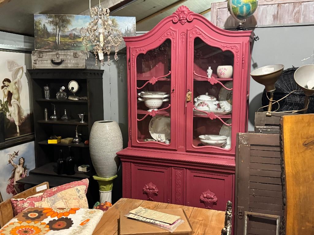 Brocante en landelijke buffetkasten, linnenkasten enz., Huis en Inrichting, Ophalen, 100 tot 150 cm, Met klep(pen), Brocante, landelijk, antiek