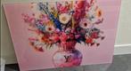Glazen schilderij bloemenvaas met LV-logo, Antiek en Kunst, Ophalen of Verzenden