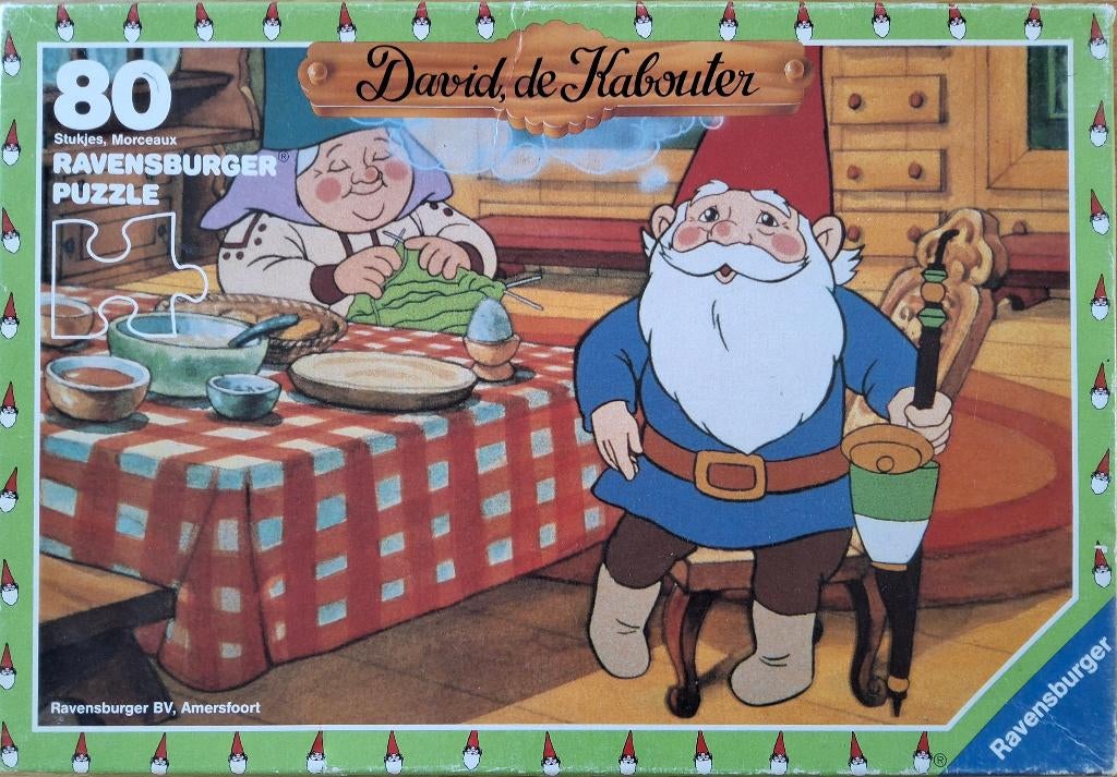 Ravensburger David de Kabouter puzzel. 80 st. Compleet., Hobby en Vrije tijd, Denksport en Puzzels, Zo goed als nieuw, Legpuzzel