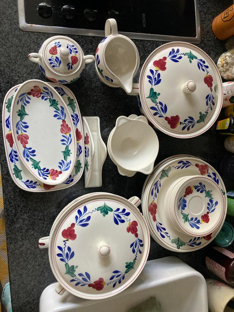 Boerenbont servies, diverse onderdelen, Gebruikt, Keramiek, Ophalen of Verzenden, Boerenbont