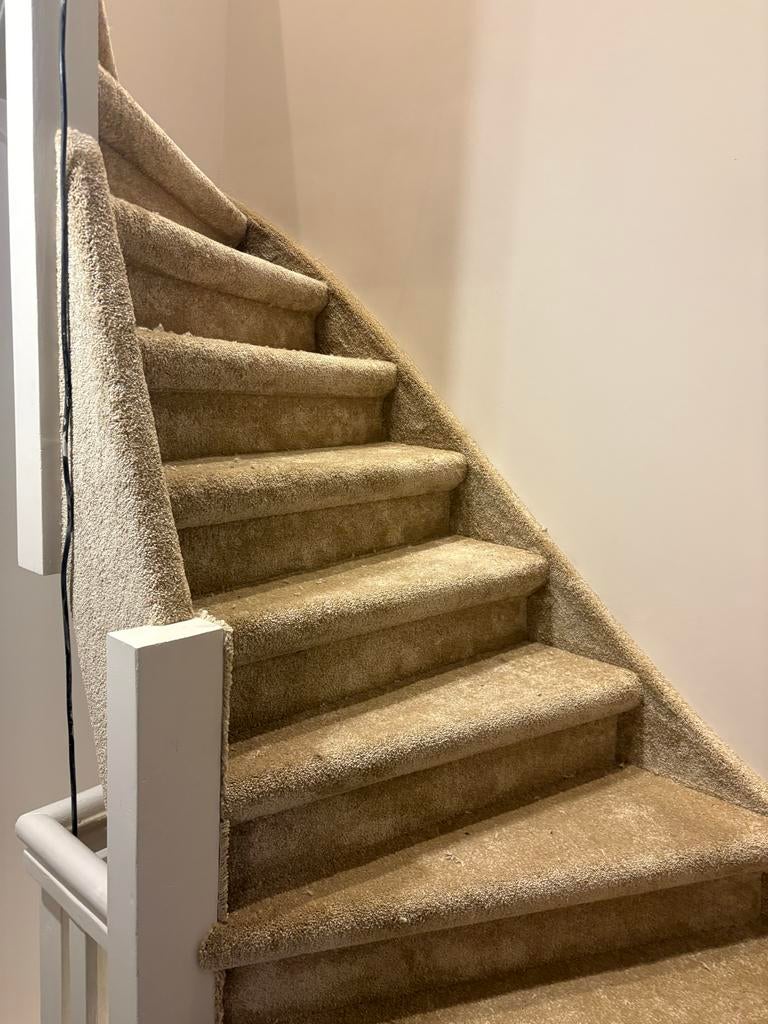 Stoffeerderij trappenkoning Eindhoven, Ophalen, Crème, Egaal, 200 cm of meer