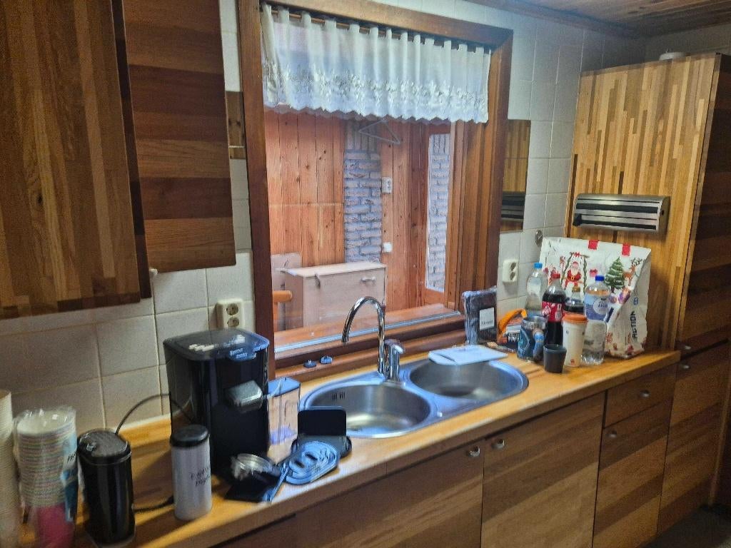 keukenblok massief hout, Ophalen, Gebruikt, Bruin, 200 cm of meer