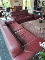 Gratis leren bankstel, Huis en Inrichting, Ophalen, Gebruikt, Leer