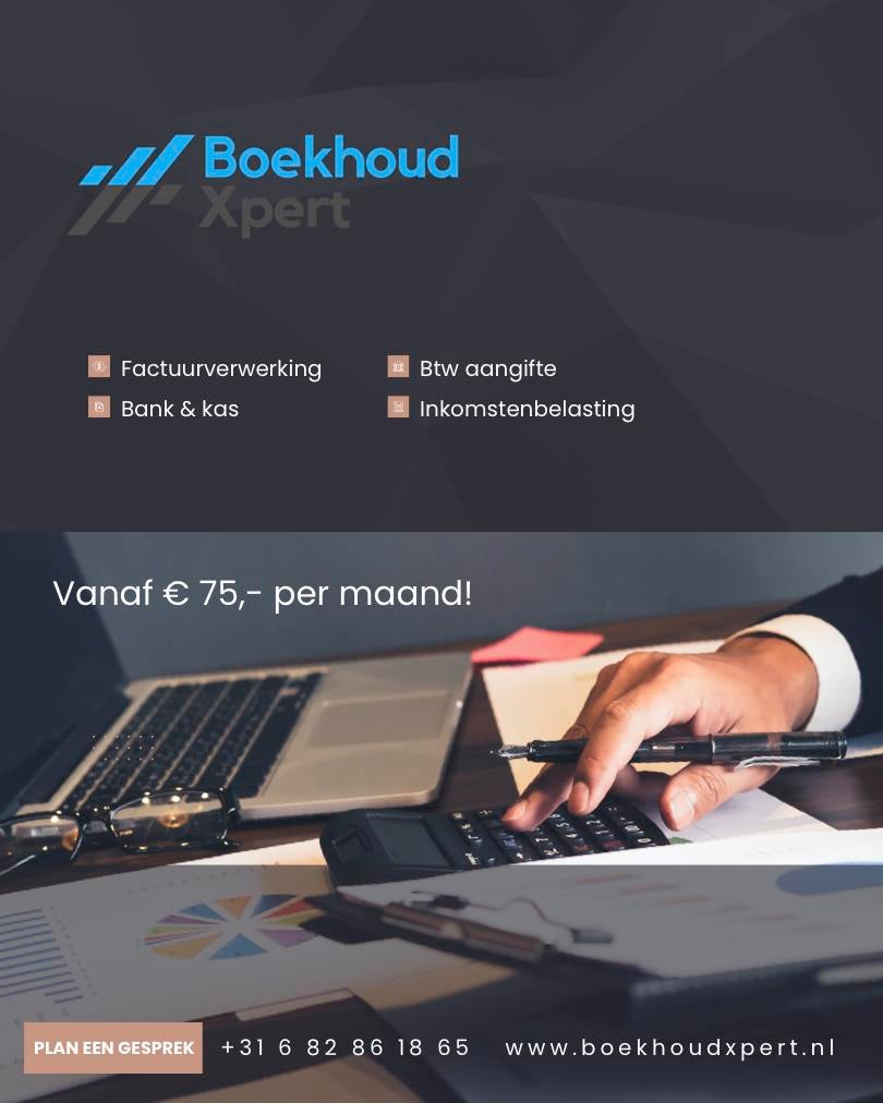 BoekhoudXpert: Alles geregeld voor zzp'ers. €75 per maand., Komt aan huis, Debiteurenbeheer