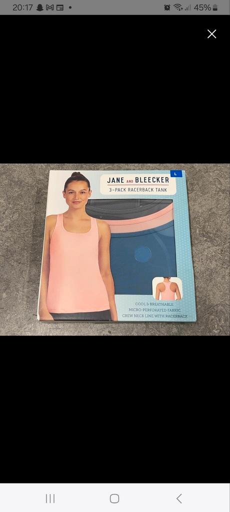 3-pack racerback tanktops van Jane and Bleecker, Kleding | Dames, Tops, Nieuw, Maat 42/44 (L), Blauw, Zonder mouw, Ophalen of Verzenden