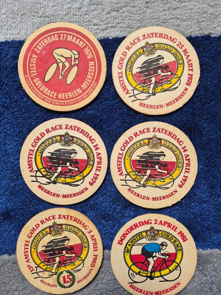 18 Amstel Gold Race bierviltjes - 1976-1991, Ophalen of Verzenden