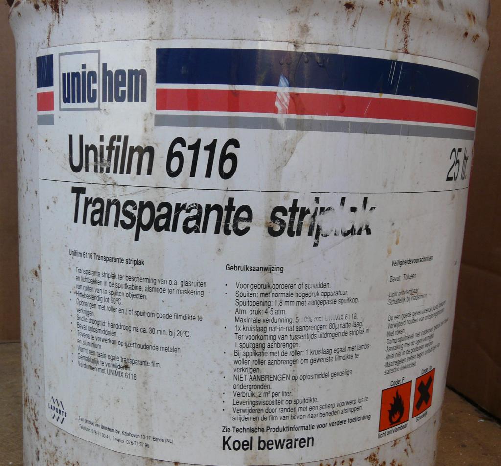 transparante striplak unichem unifilm 6116 spuitcabine lak, Ophalen, Nieuw, Wit, Lak