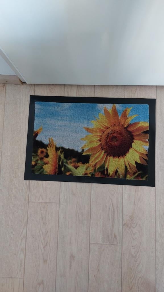 Zonnebloem deurmat 40 bij 60, Binnen, Rubber, Nieuw, Ophalen of Verzenden