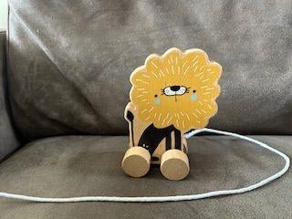 houten trek leeuw, Ophalen, Zo goed als nieuw, Duw- of Trekspeelgoed