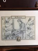 Vier etsten en een oude prent van Pernis ., Ophalen of Verzenden