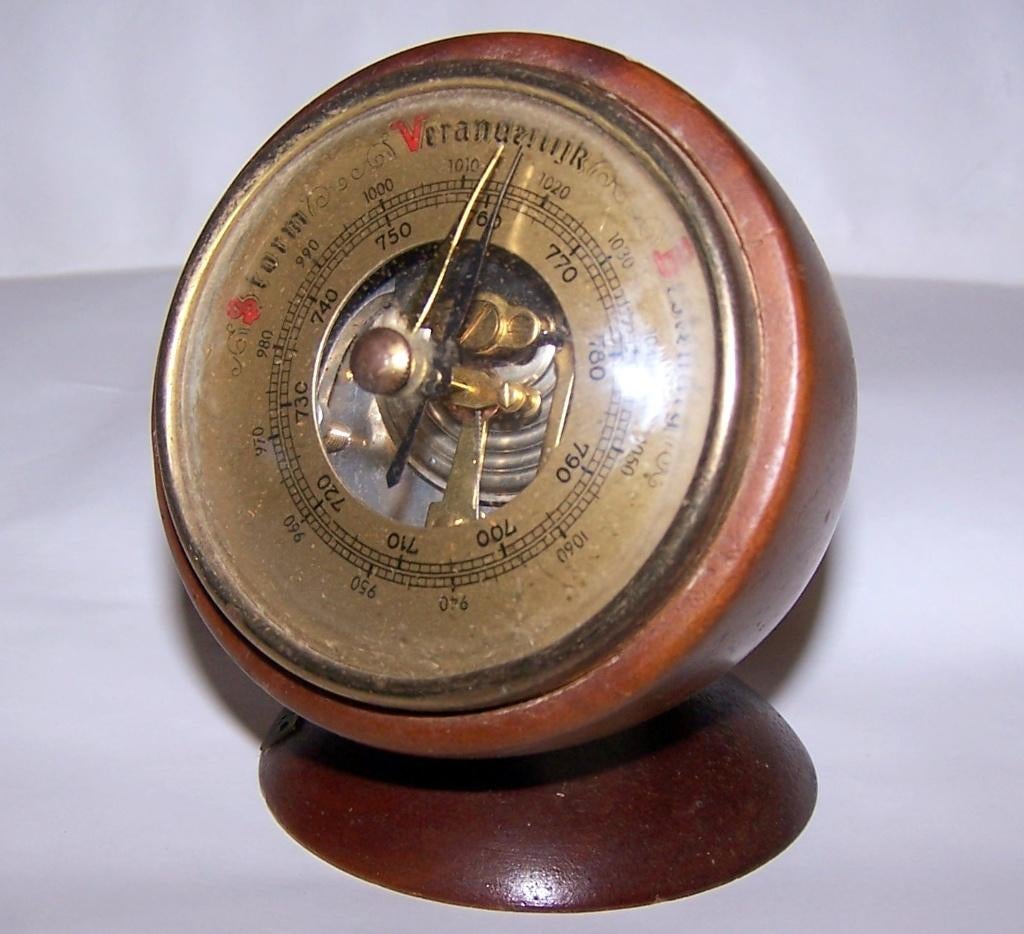 Mooie antieke tafel-barometer. Izgs., Ophalen of Verzenden