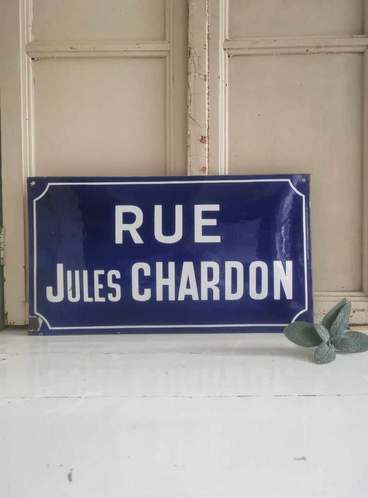 Oud emaille Frans straatnaambord, Ophalen