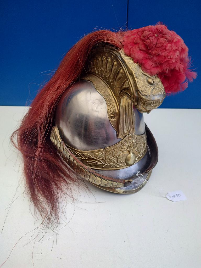 # 50 Franse Dragonder trompetter troep helm, Verzamelen, Verzenden, Landmacht, Overige gebieden, Helm of Baret