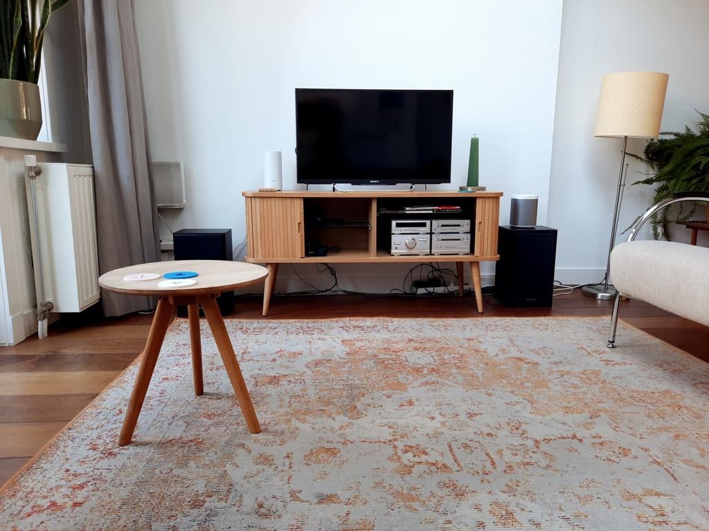 Gardenia - Zwart / Multicolor, Rond 150 cm Vloerkleed