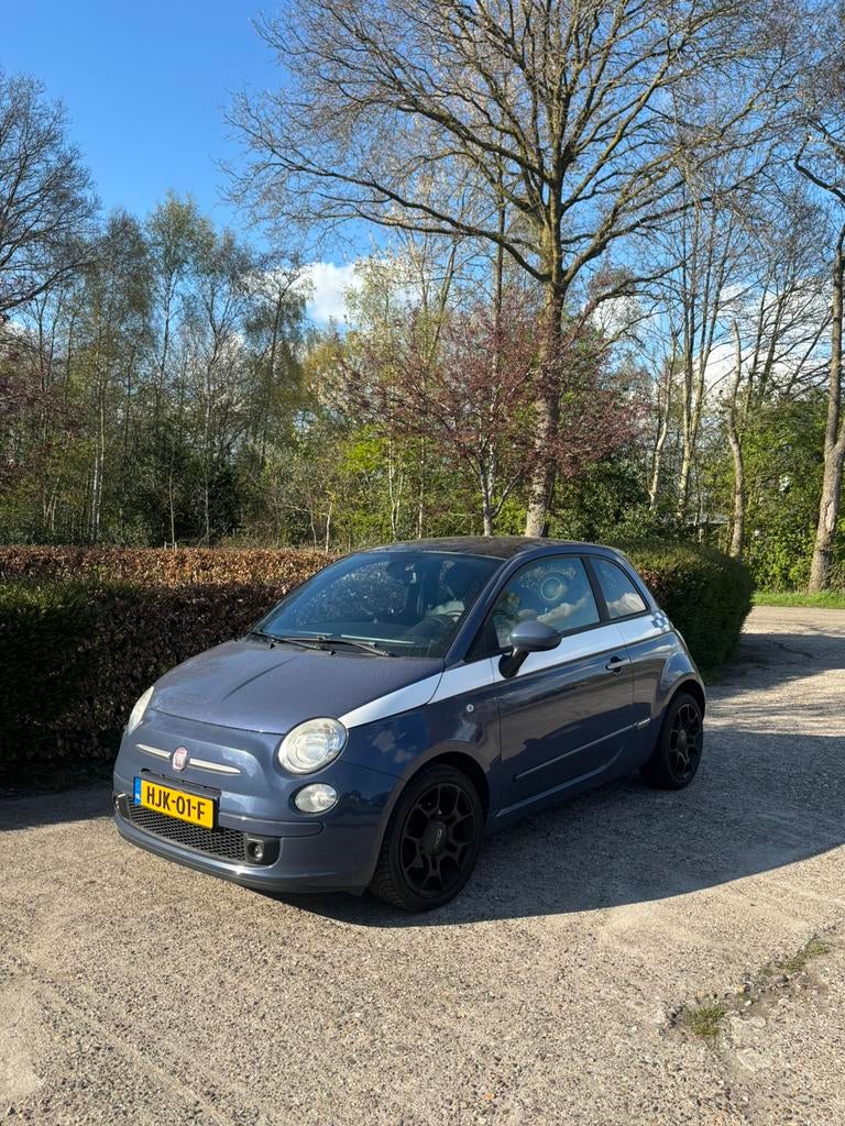 Fiat 500 0.9 85pk Twinair Turbo 2012 Blauw, Voorwielaandrijving, Euro 5, Stoelverwarming, Zwart