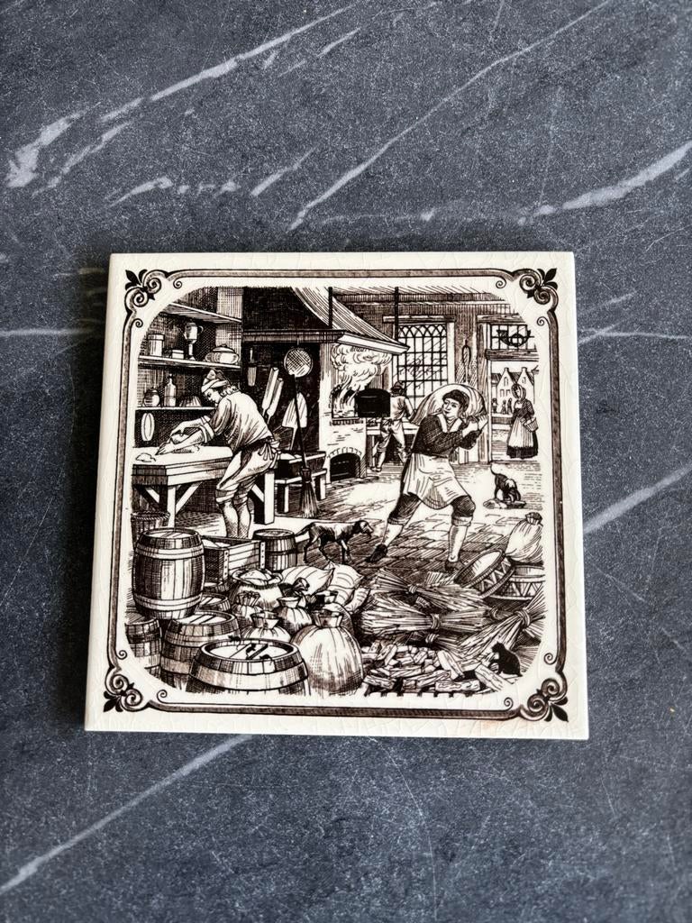 Unieke Tegel no. 2 - Brinker's Margarinefabrieken, Antiek en Kunst, Antiek | Wandborden en Tegels, Ophalen of Verzenden