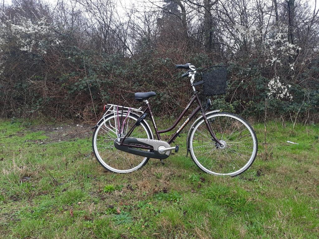 Batavus damesfiets met mandje, Fietsen en Brommers, Fietsen | Dames | Omafietsen, Zo goed als nieuw, 53 tot 56 cm, Handrem, Versnellingen