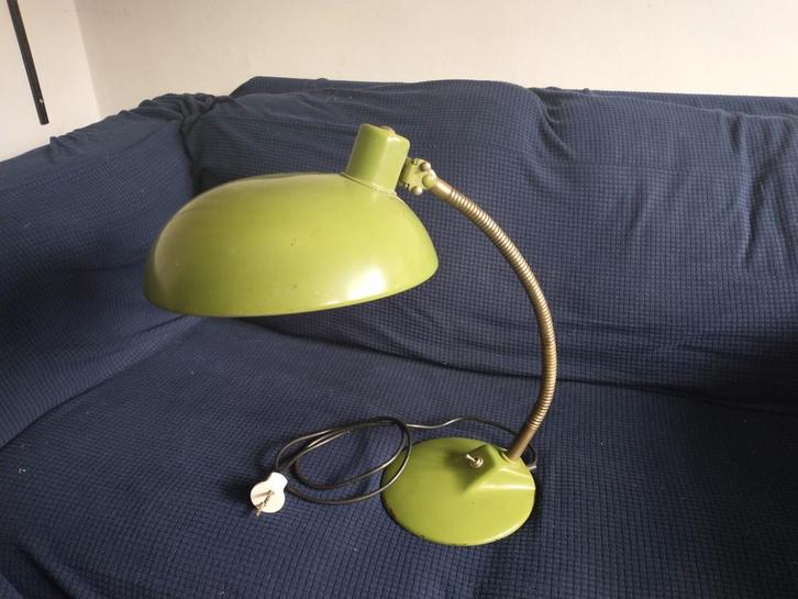 Vintage Groene Bureaulamp met Flexibele Arm, Antiek en Kunst, Antiek | Lampen, Ophalen of Verzenden