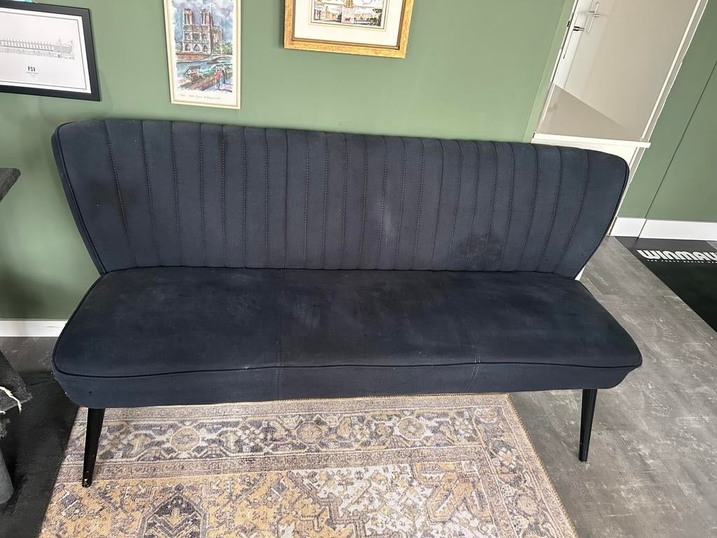 Donkerblauwe eetkamerbank, Huis en Inrichting, Ophalen, Gebruikt, Minder dan 75 cm, 150 tot 200 cm