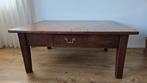 Teakhouten salontafel met lade - 117x86x51cm, Gebruikt, 50 tot 100 cm, 100 tot 150 cm, 50 tot 75 cm