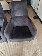 2 Draaibare Relaxfauteuils Grijs velours, Huis en Inrichting, Fauteuils, Ophalen, Zo goed als nieuw, Stof, Modern