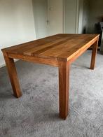 Robuuste houten eettafel van meubelmaker 160x90 cm, Huis en Inrichting, Ophalen, 50 tot 100 cm, Zo goed als nieuw, 150 tot 200 cm