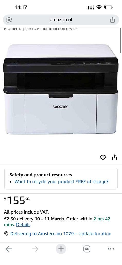 Brother Printer– Print / Scan / Copy – Excellent Condition, Computers en Software, Printers, Zo goed als nieuw, Ophalen