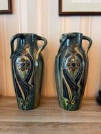 Paar art nouveau vazen in Vlaams aardewerk, Antiek en Kunst, Antiek | Keramiek en Aardewerk, Ophalen