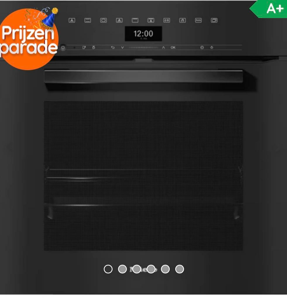 Miele zwarte 60 cm hete lucht oven :H7464BPOBSW, Ophalen of Verzenden, Zo goed als nieuw, Hete lucht, 45 tot 60 cm