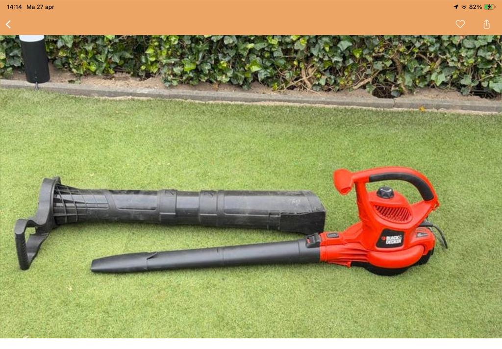 Black+Decker Bladblazer en Bladzuiger, Ophalen, Gebruikt, Met zuigfunctie, Handgedragen