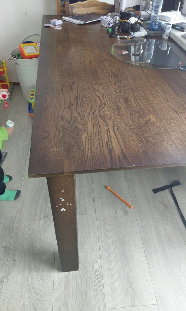 Grote tafel met 4 stoelen, Ophalen, Gebruikt, 200 cm of meer, 50 tot 100 cm