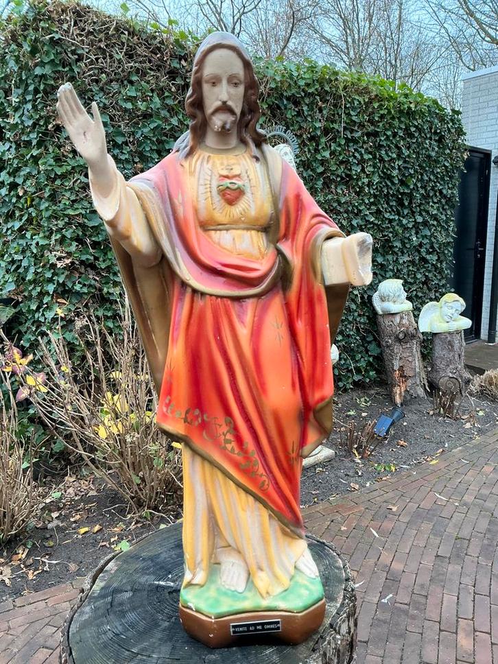 Antiek Heiligenbeeld ❤️ Jezus heilig hart, Antiek en Kunst, Antiek | Religie, Ophalen