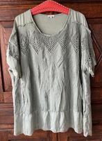 Oud-groene kant blouse, tuniek, bloes, top; XXL; Gina Laura, Kleding | Dames, Ophalen of Verzenden, Zo goed als nieuw, Groen, Blouse of Tuniek