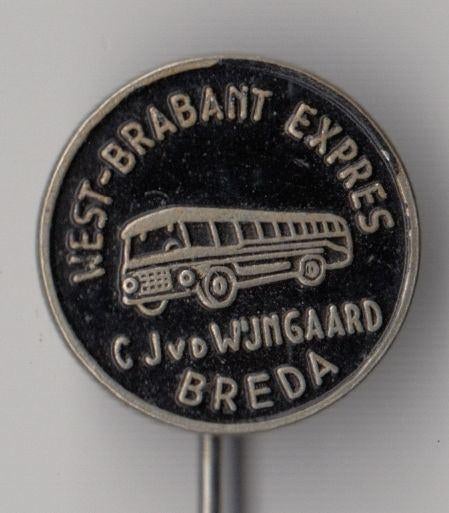 Breda West Brabant Express DAF Bus speldje, Verzamelen, Speldjes, Pins en Buttons, Gebruikt, Niet vindbaar, Niet vindbaar, Speldje of Pin