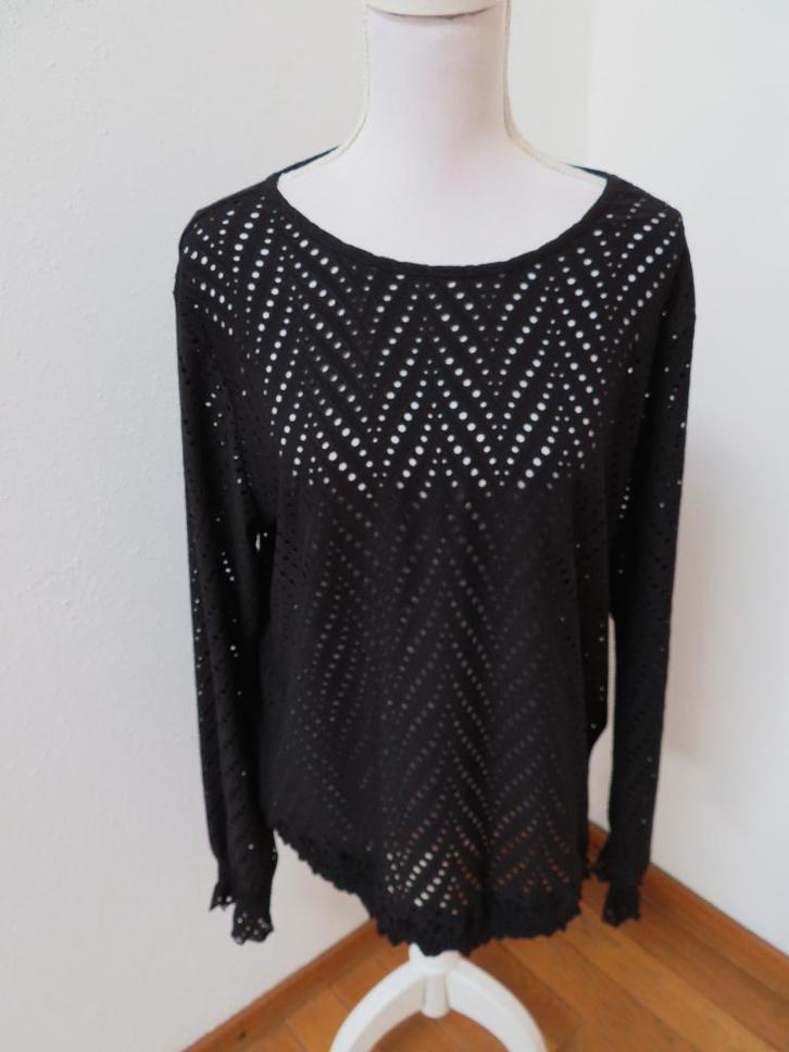 N50 CL ESSENTIAL shirt zwart en groen XL 46/48, Kleding | Dames, T-shirts, Nieuw, Maat 46/48 (XL) of groter, Zwart, Lange mouw