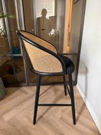 2 Bohemian rotan barkrukken met velours zitting, Ophalen, Gebruikt, 90 cm of meer, Hout