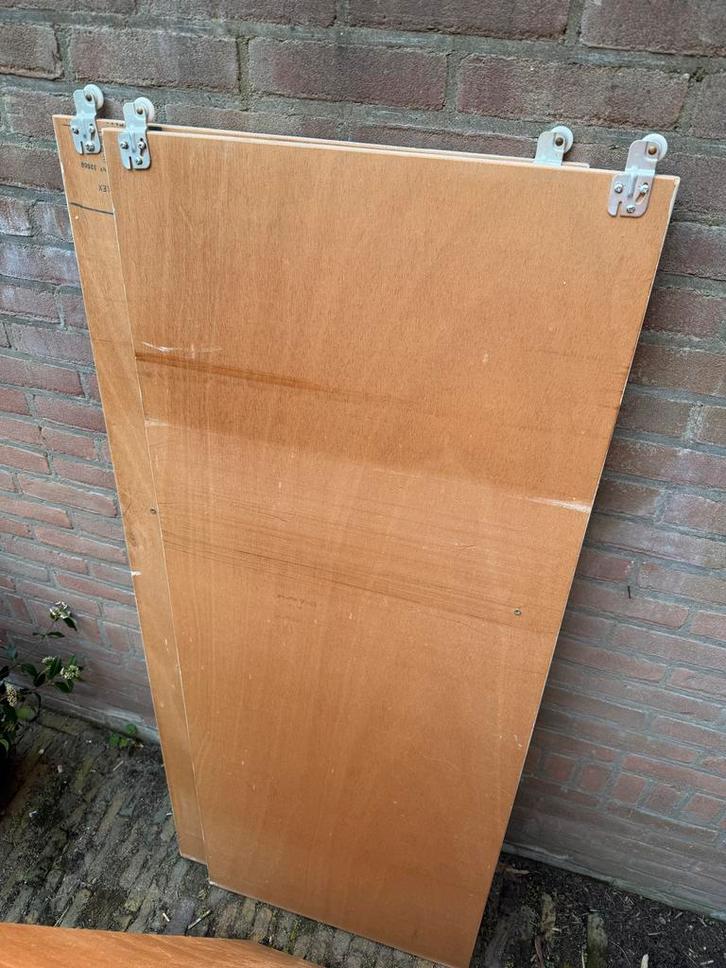 Houten platen / deuren met schuifdeurmechanisme, Doe-het-zelf en Verbouw, Deuren en Horren, Gebruikt, Overige typen, Minder dan 200 cm