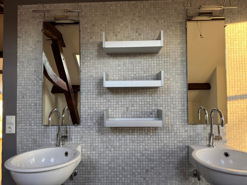 Dornbracht badkamer rekjes set geborsteld RVS, Ophalen of Verzenden, Zo goed als nieuw, Grijs