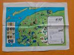 vintage plattegrond Friesland op een papieren placemat jr70, Gelezen, Ophalen of Verzenden, Landkaart, 1800 tot 2000