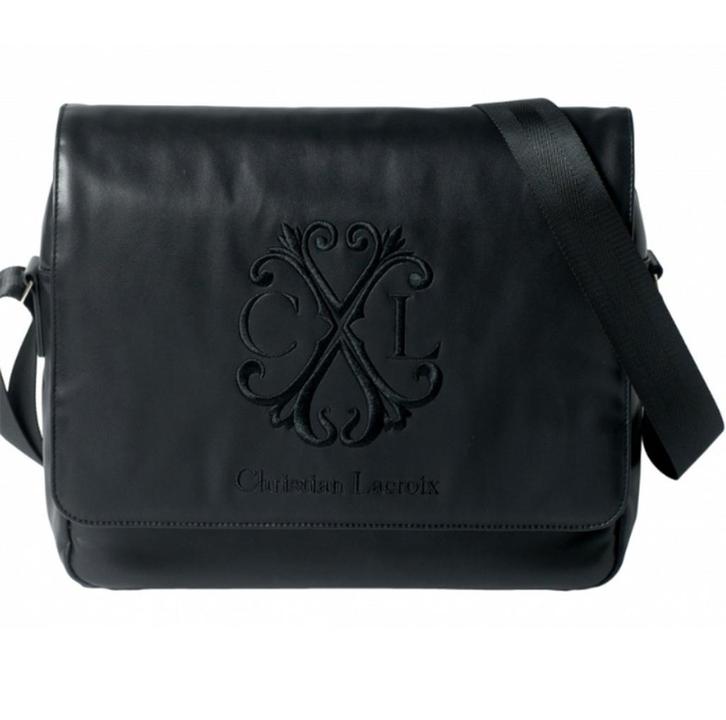 Christian Lacroix Zwarte Schoudertas, Computers en Software, Laptoptassen, Zo goed als nieuw, Schoudertas, 17 inch of meer, Ophalen of Verzenden