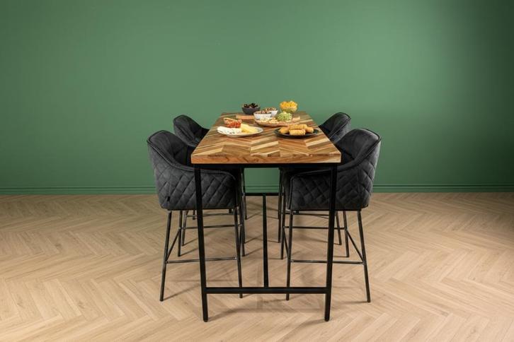 NIEUW! Barset 170 cm met 4 barkrukken, Huis en Inrichting, Tafels | Statafels, Nieuw, Ophalen