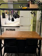 VADHOLMA Keukeneiland, zwart/eiken, 126x79x90 cm, Gebruikt, Zwart, Ophalen of Verzenden, Minder dan 100 cm