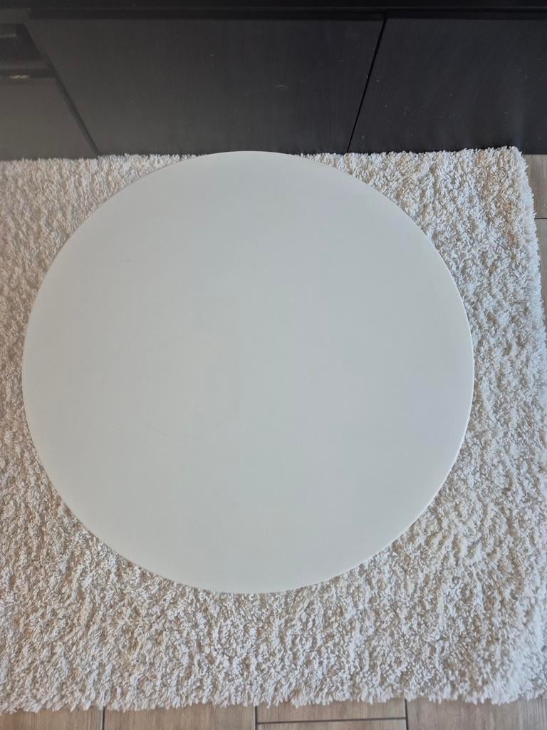 Witte Ronde Bijzettafel - Ø 60 cm, Hoogte 45 cm, Huis en Inrichting, Tafels | Salontafels, Ophalen, Gebruikt, 50 tot 100 cm, Rond