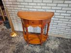 Vintage oud grenen sidetable half rond erg leuk! Zie omschr,, Ophalen, Gebruikt, Grenenhout